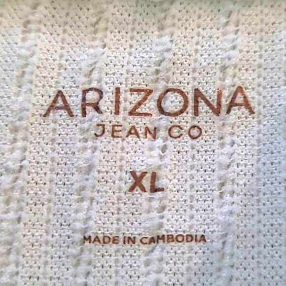 Arizona Jean Co Womens XL Woven Muscle Tee Cropped White Tank Top Aesthetic Boho - Picture 9 of 11